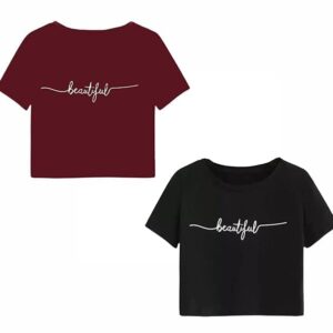 THE LION'S SHARE Polyester Crop Top for Women, Summer Tops, Womens Tops.